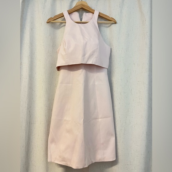 Karen Millen Tailored Cotton Blush Textured Midi Dress $499 - Picture 2 of 7